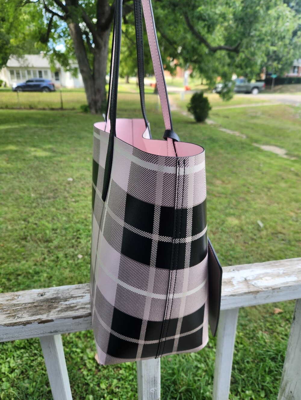 Kate Spade New York Arch Woodland Plaid Large Reversible Tote NWT - Picture 6 of 12